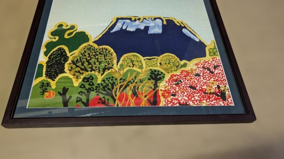 風景版画 黒色フレーム付き