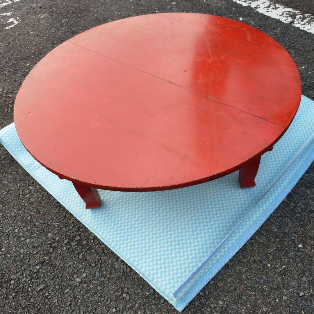 昭和レトロ　ちゃぶ台　アンティーク家具　折りたたみ丸テーブル