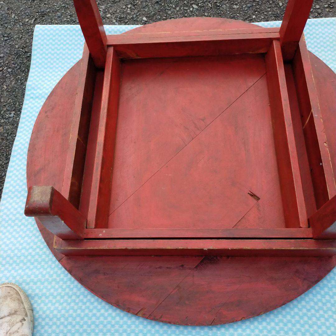昭和レトロ　ちゃぶ台　アンティーク家具　折りたたみ丸テーブル