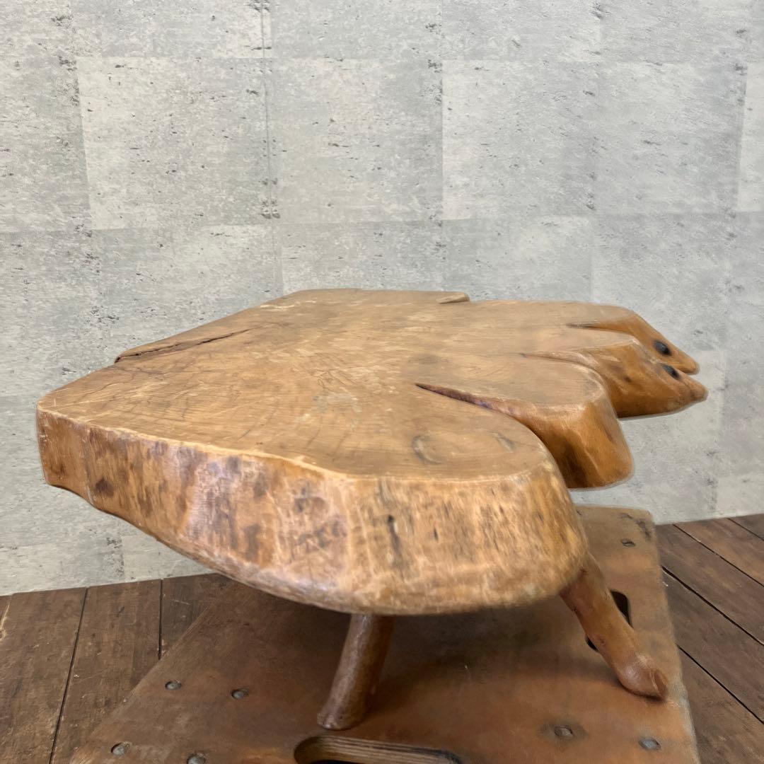 昭和レトロ 木製 一枚板 八咫烏 脚付き 座卓 センターテーブル ローテーブル