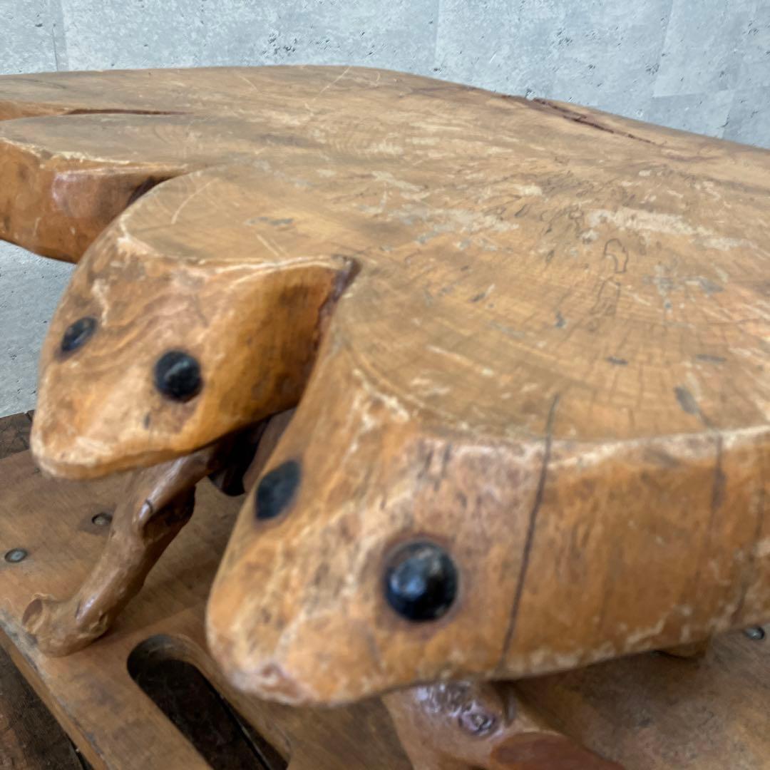昭和レトロ 木製 一枚板 八咫烏 脚付き 座卓 センターテーブル ローテーブル