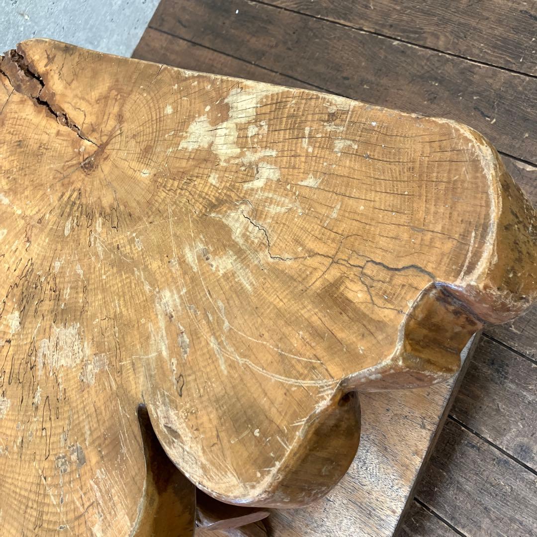 昭和レトロ 木製 一枚板 八咫烏 脚付き 座卓 センターテーブル ローテーブル