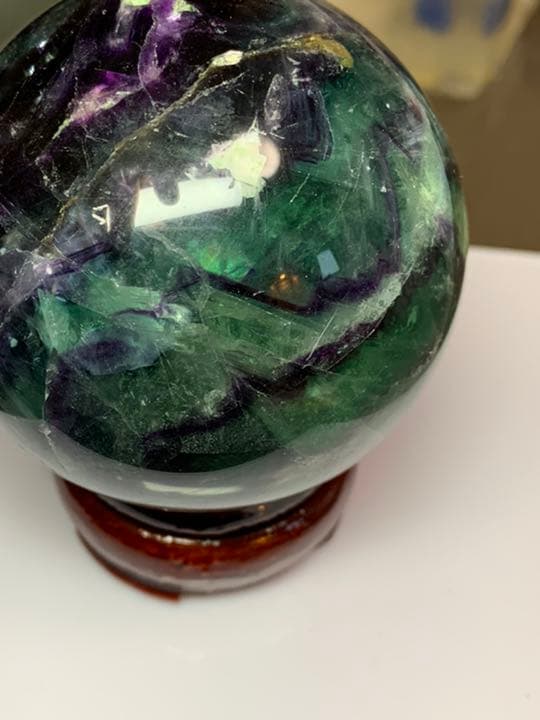 高品質　ファントムフローライト　トリコカラー丸玉