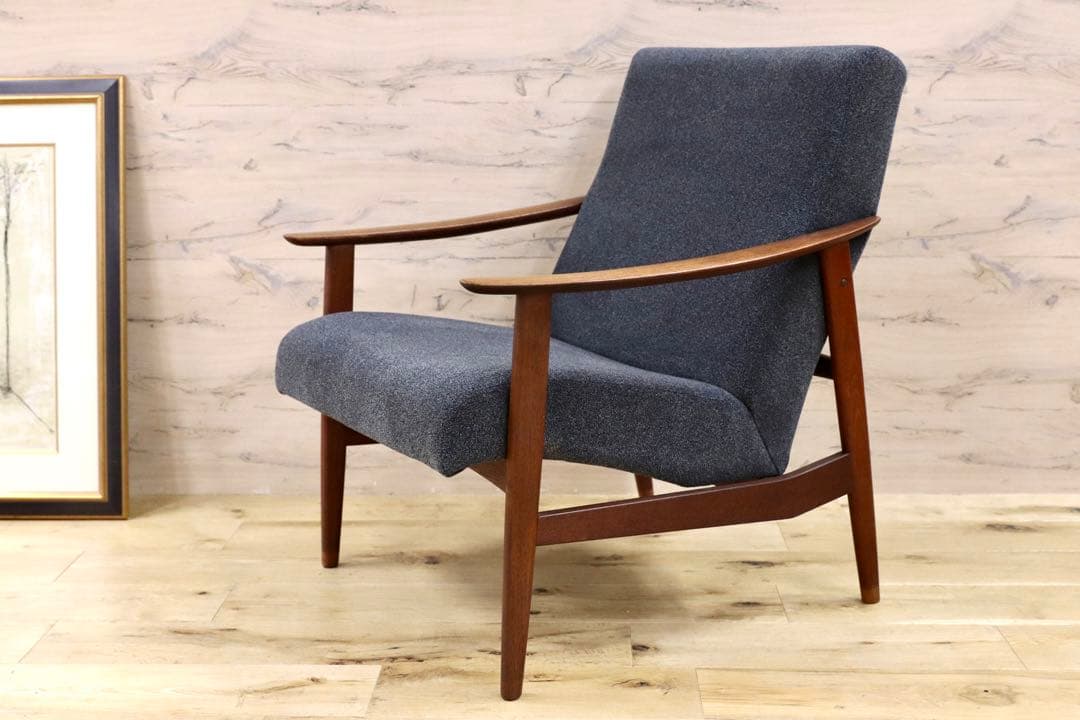 GMFK822B○北欧スタイル ヴィンテージ イージーチェア アームソファ チー