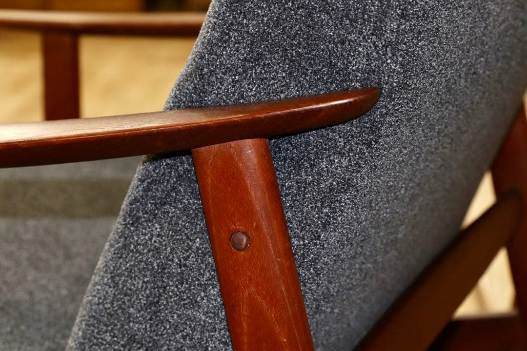 GMFK822B○北欧スタイル ヴィンテージ イージーチェア アームソファ チー