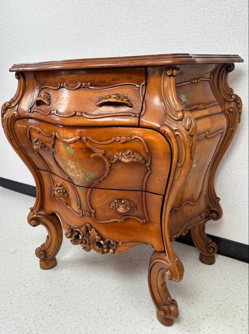 イタリア製 ナイトテーブル ロココ調 コンソール 管理No.※i4※