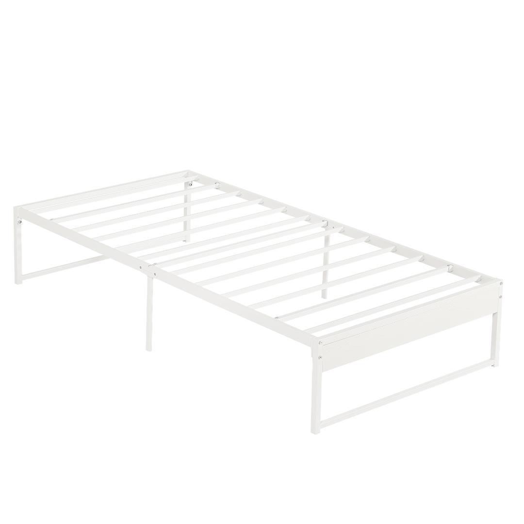 人気再入荷！ベッドフレーム【S・シングル】　シンプル　パイプ＋木　WHITE