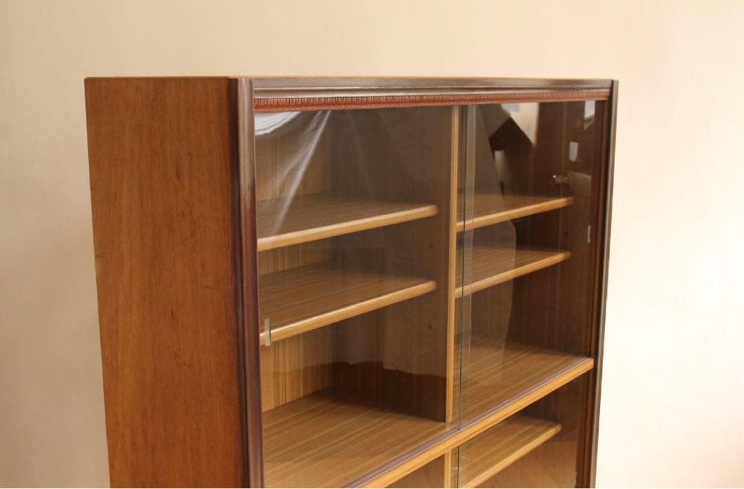 ガラス棚　本棚　収納棚　レトロ家具　古道具　古家具　ビンテージ