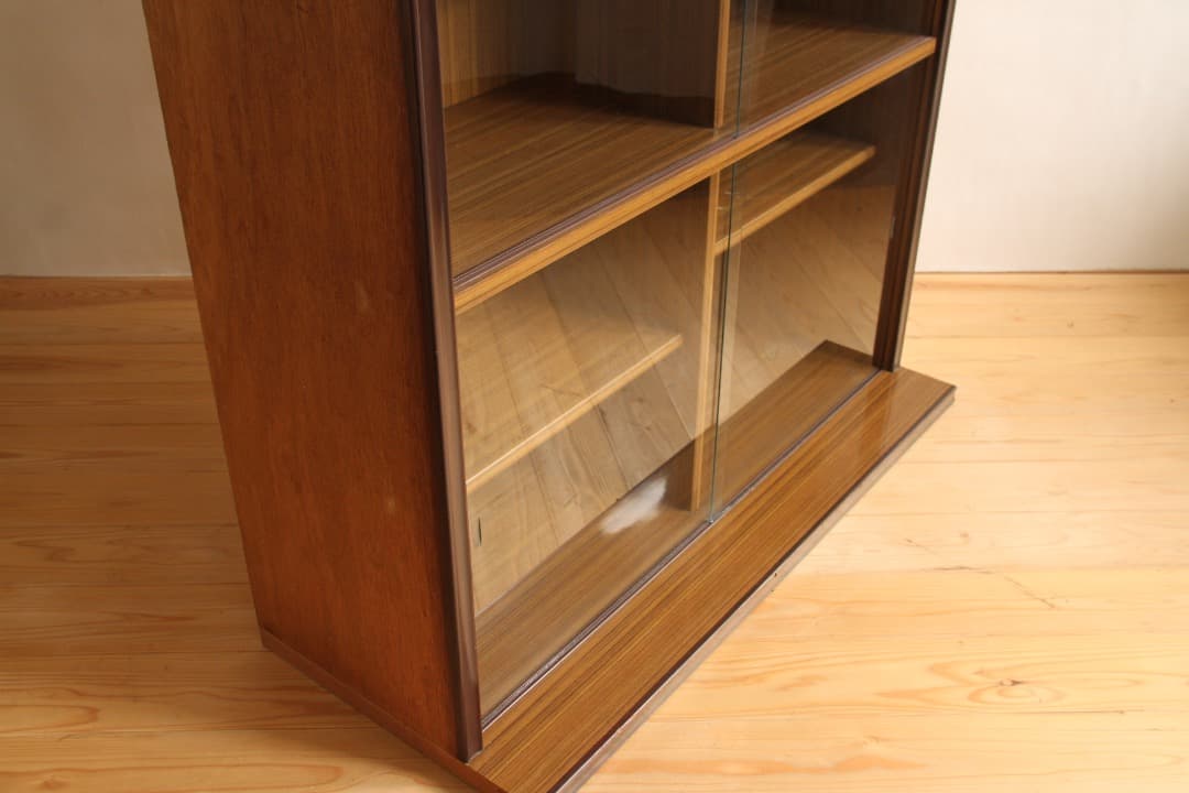 ガラス棚　本棚　収納棚　レトロ家具　古道具　古家具　ビンテージ