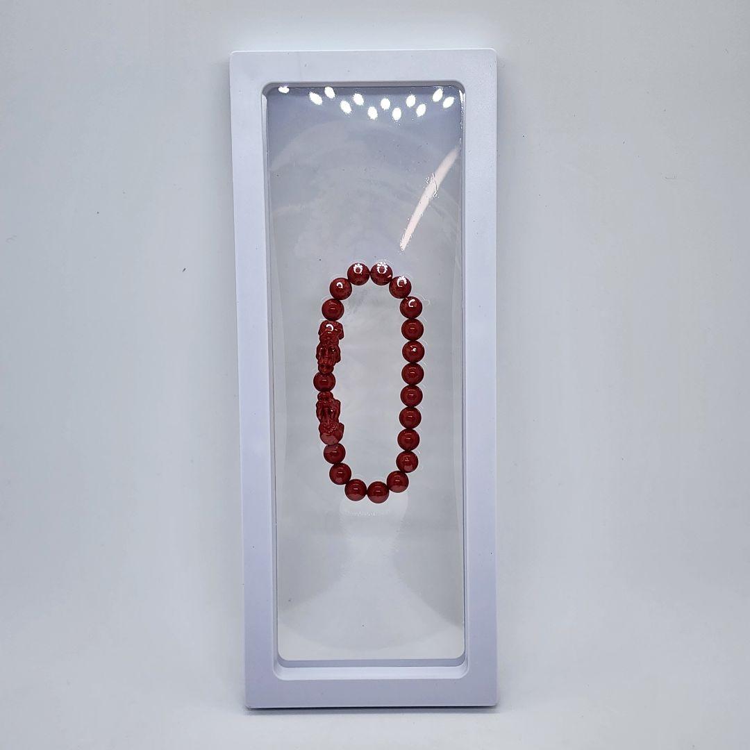 【本物】辰砂ブレスレット 貔貅付き 中国現地オーダー品 8mm天然石 幸運守護