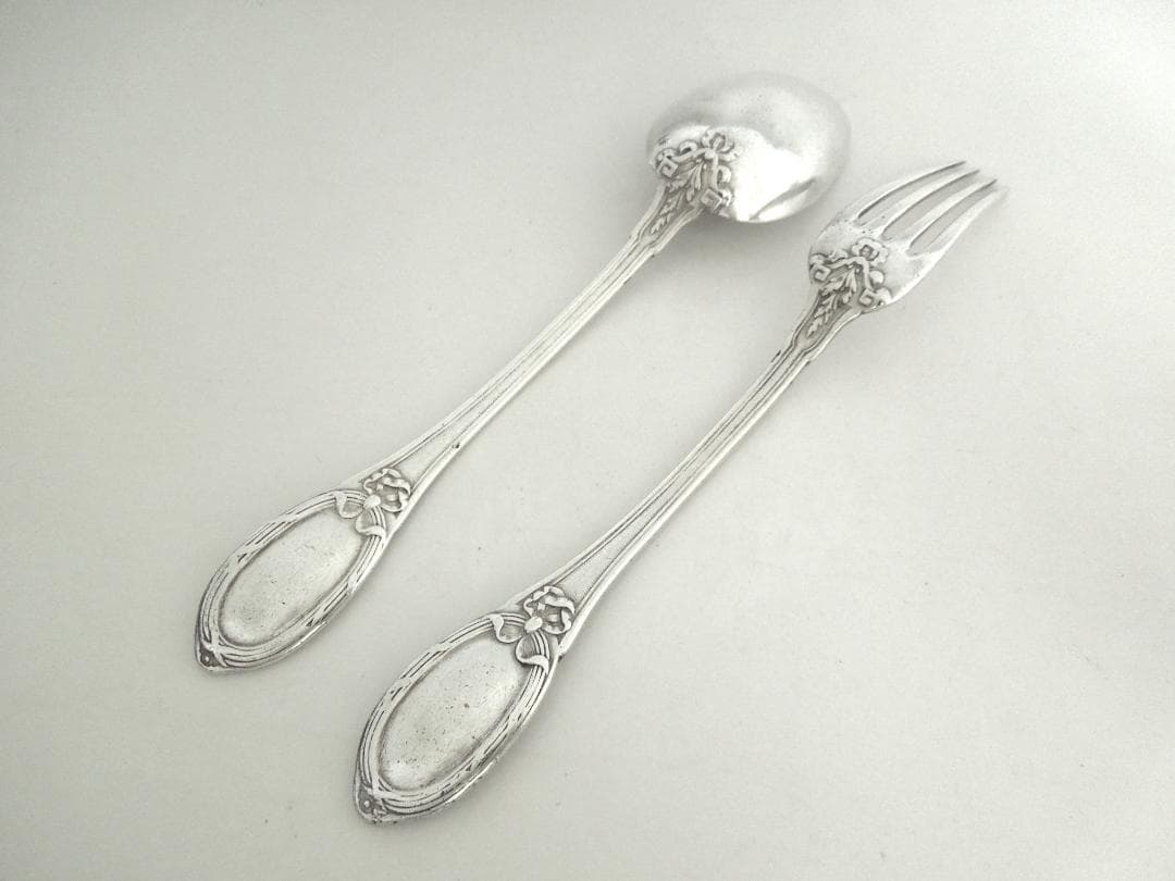フランス　シルバースプーン&フォーク　純銀