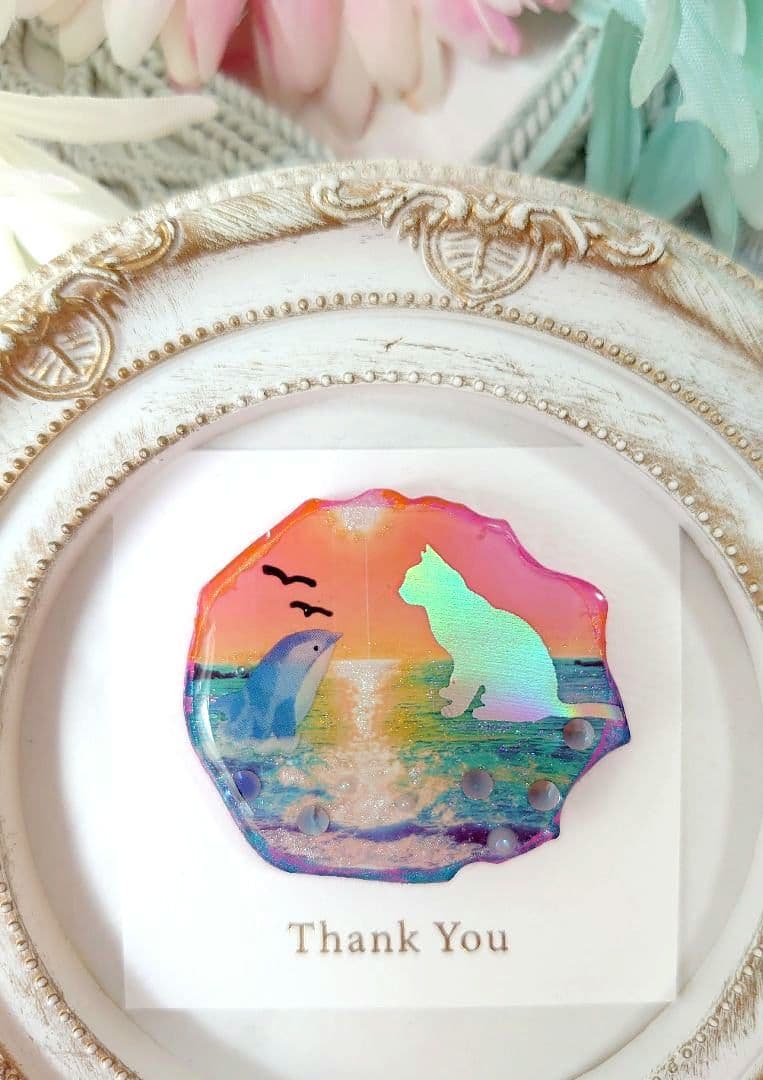 NO.423❤美女 秋❤レジンヘアゴム ブローチ