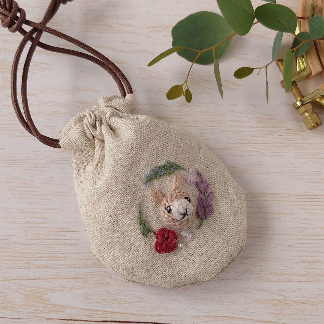 ちっちゃな巾着サシェ／詰替タイプ【うさことポプリのお花】