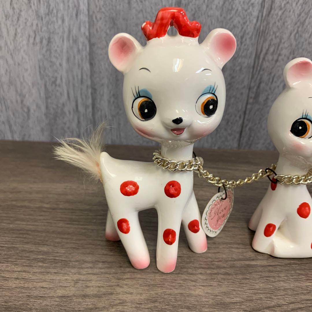 m091701m 内藤ルネ　バンビ　置物　インテリア　陶器　昭和レトロ