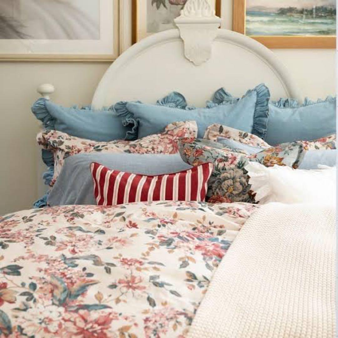 未使用ラルフローレン　シングルコンフォーターカバー&ピロケース2枚　キナリ地花柄