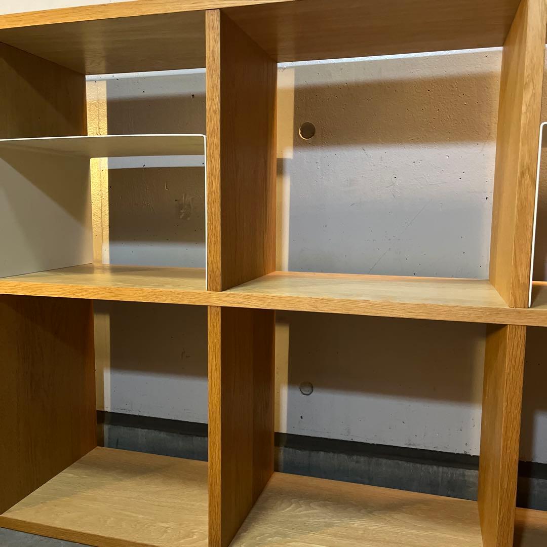 無印★スタッキングシェルフセット・５段×２列・オーク材 コの字棚２個付