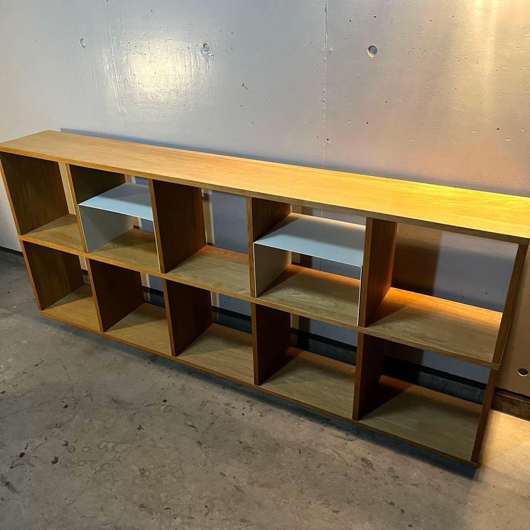 無印★スタッキングシェルフセット・５段×２列・オーク材 コの字棚２個付