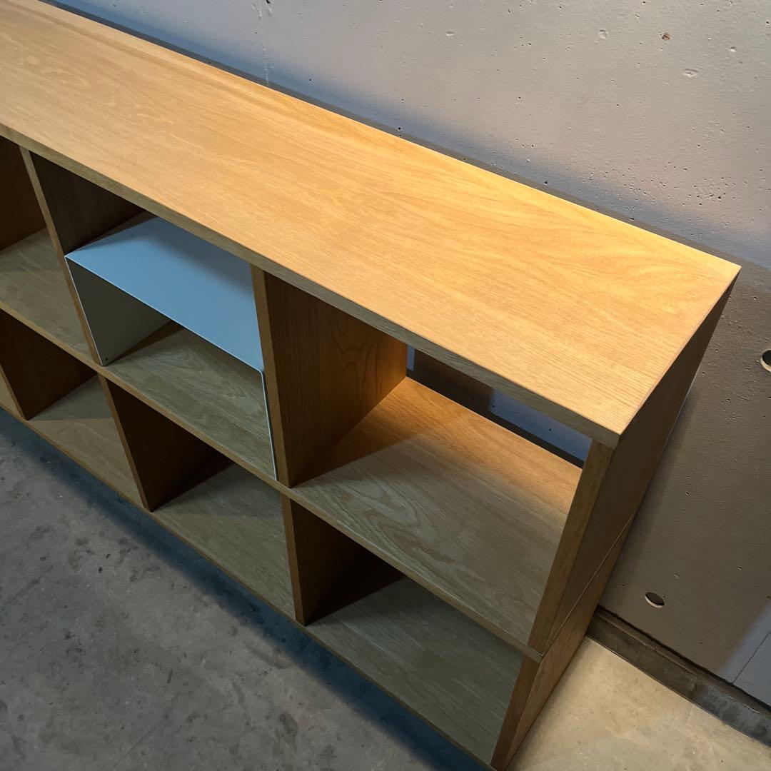 無印★スタッキングシェルフセット・５段×２列・オーク材 コの字棚２個付