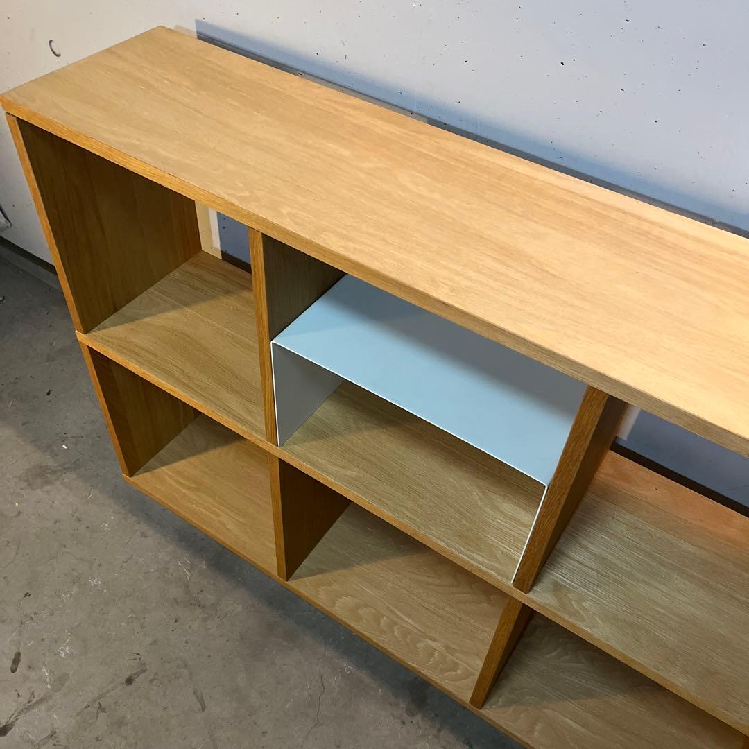 無印★スタッキングシェルフセット・５段×２列・オーク材 コの字棚２個付