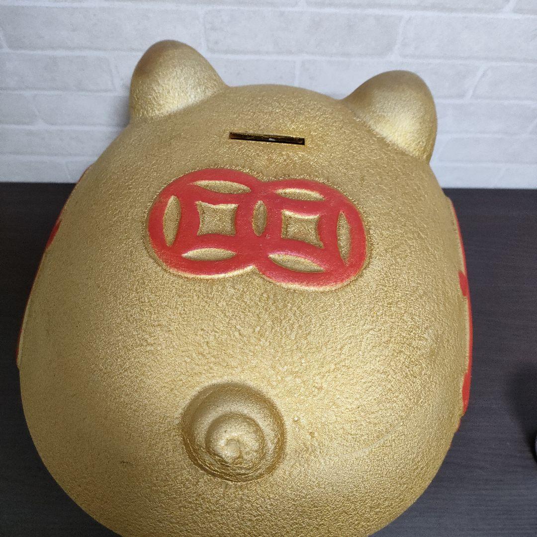 【希少】超特大サイズ 金の豚 ブタ 貯金箱 招財進賓 高さ約32cm