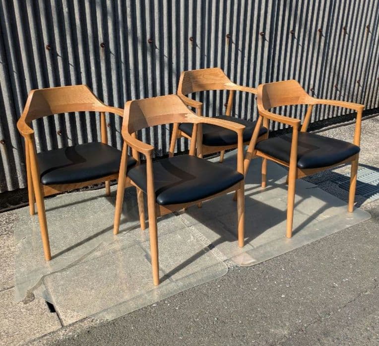 福岡大川家具　スマートリビング　ダイニングチェア　①〜④