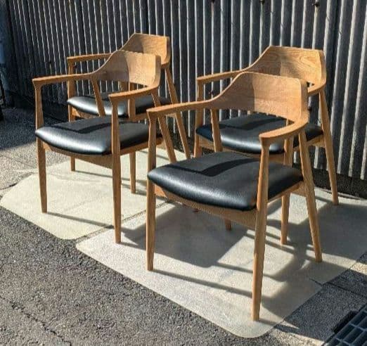 福岡大川家具　スマートリビング　ダイニングチェア　①〜④