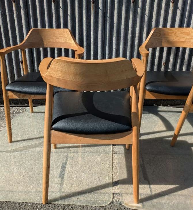 福岡大川家具　スマートリビング　ダイニングチェア　①〜④