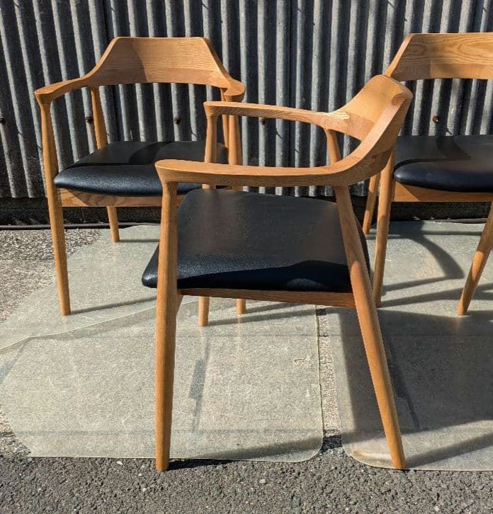 福岡大川家具　スマートリビング　ダイニングチェア　①〜④