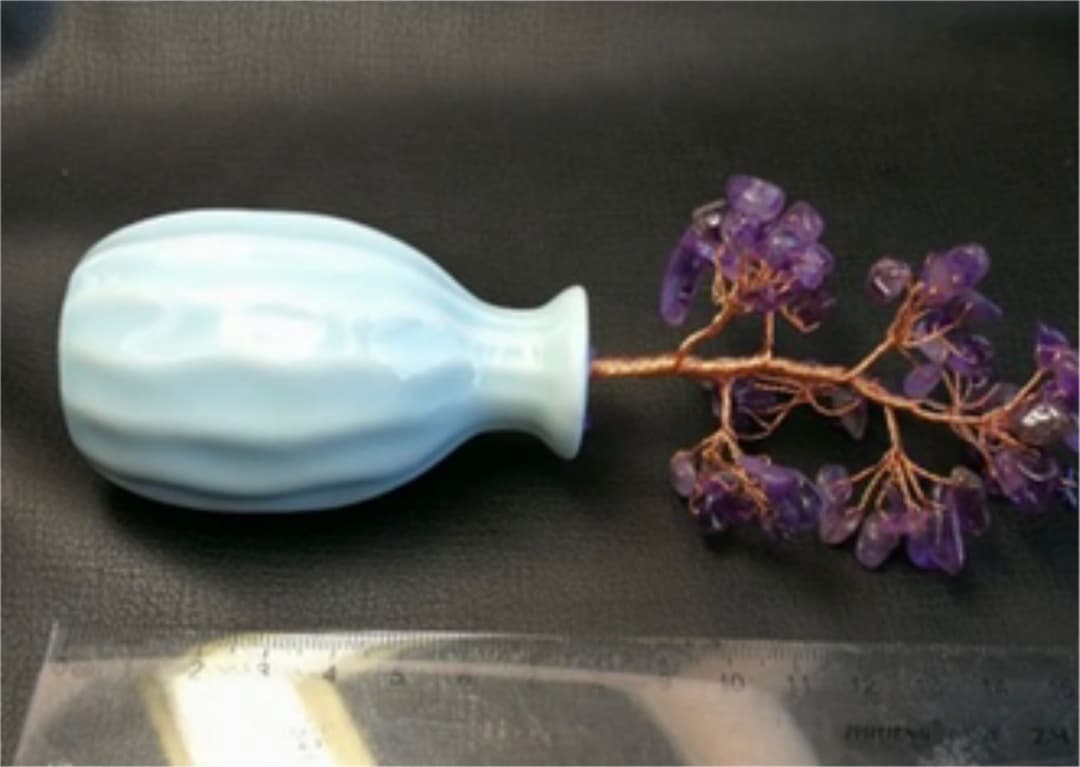 0725119　アメジスト細石置物　約48*160ミリ