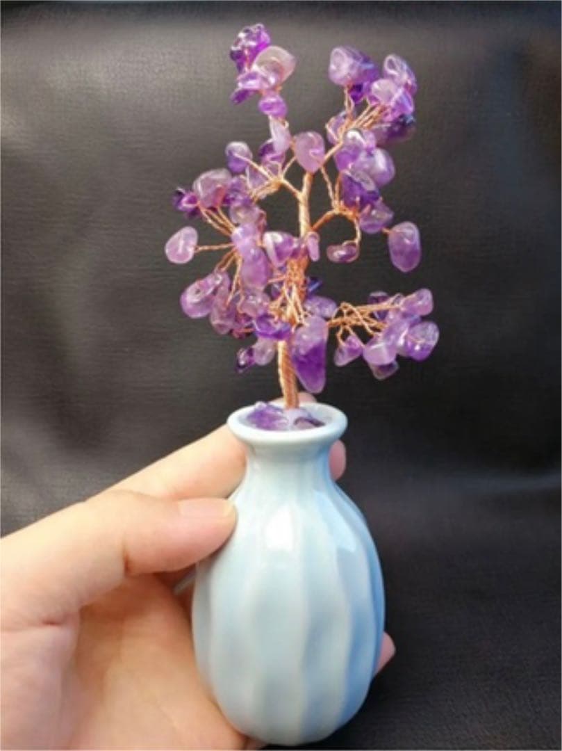 0725119　アメジスト細石置物　約48*160ミリ