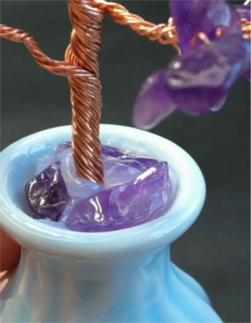 0725119　アメジスト細石置物　約48*160ミリ