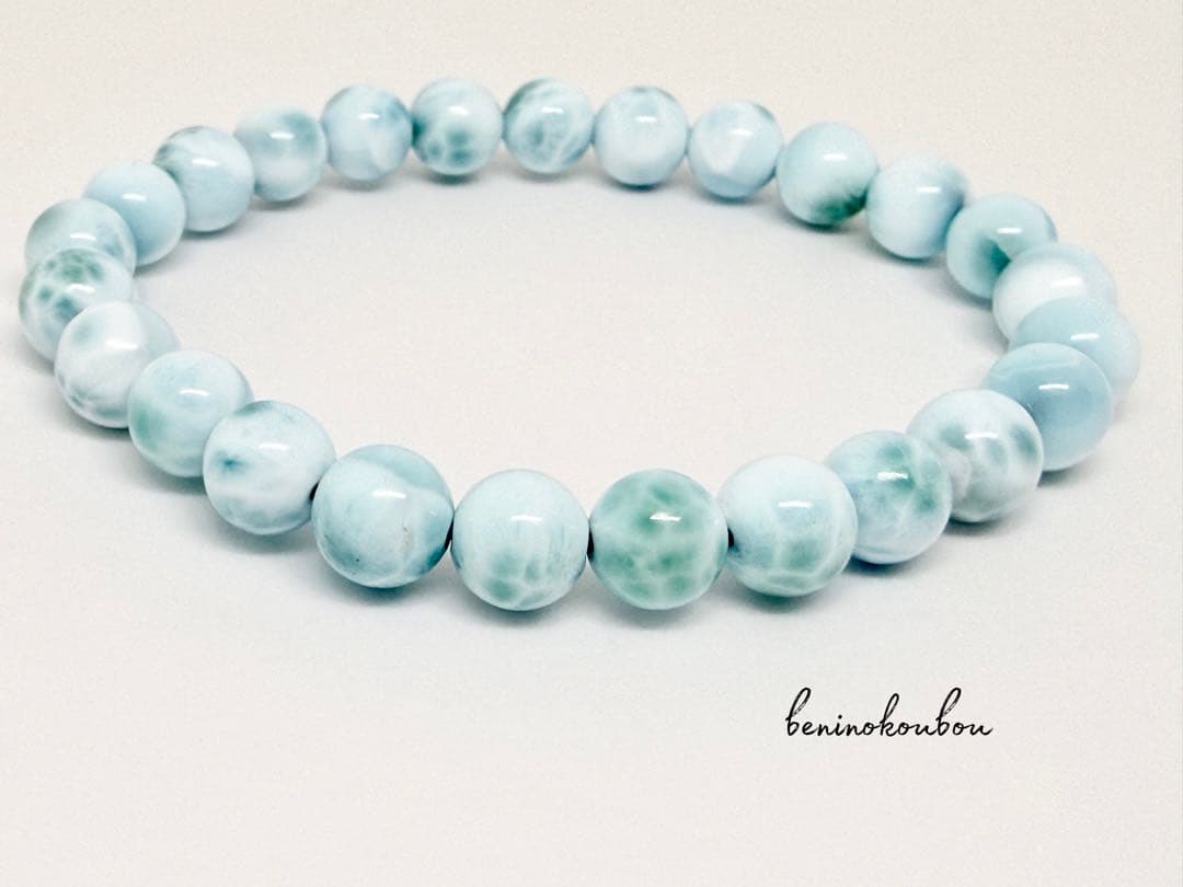 【1点物】波模様が美しい◇カリブ海の宝石 ラリマー ブレスレット 7.5mm