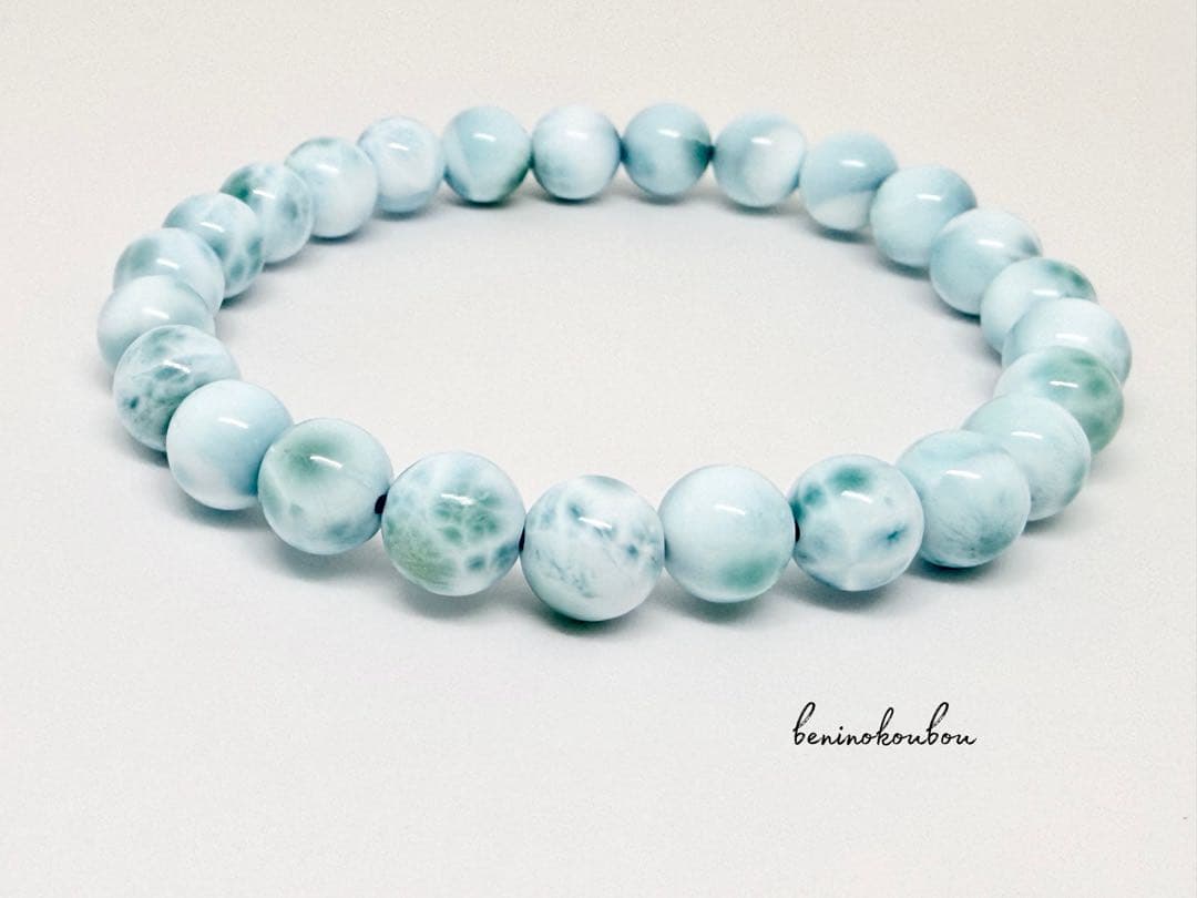 【1点物】波模様が美しい◇カリブ海の宝石 ラリマー ブレスレット 7.5mm