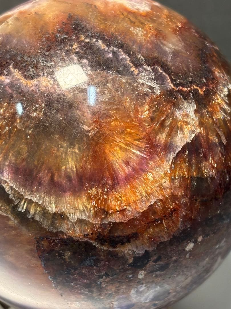 レア　オーラライト23 フローライト共生　スフィア　7.42cm 絶妙な美色