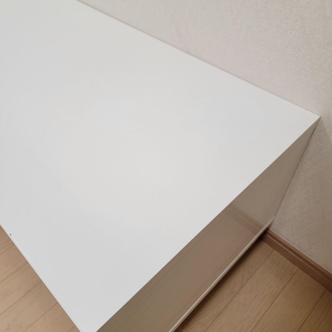 パールホワイト 光沢張り ガラス引き扉 テレビボード 180cm