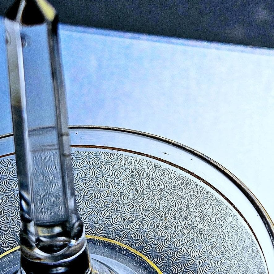 金彩オールドバカラ 青海波エッチングのリングホルダー 晴海商店 19世紀後半