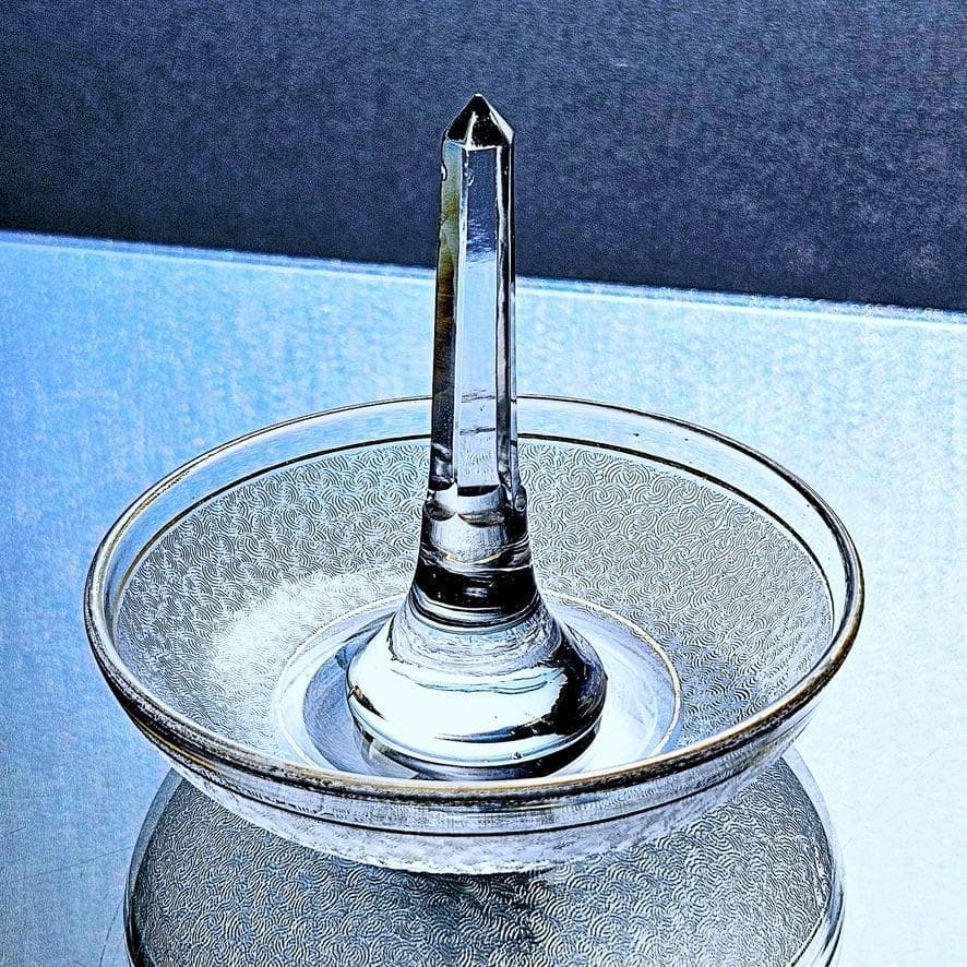 金彩オールドバカラ 青海波エッチングのリングホルダー 晴海商店 19世紀後半