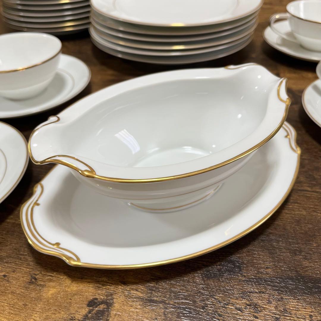 【未使用】Noritake ホワイト ゴールドライン 食器セット　48皿