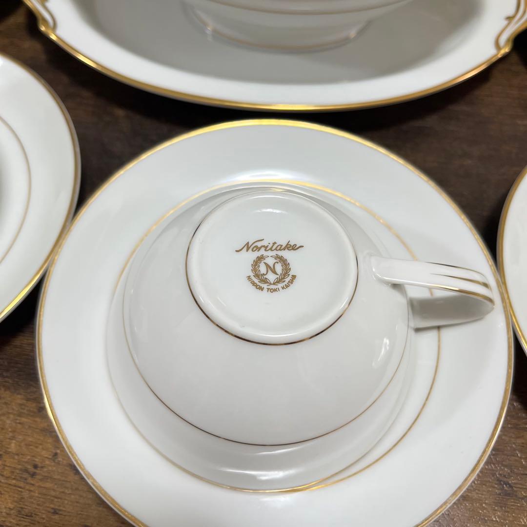 【未使用】Noritake ホワイト ゴールドライン 食器セット　48皿