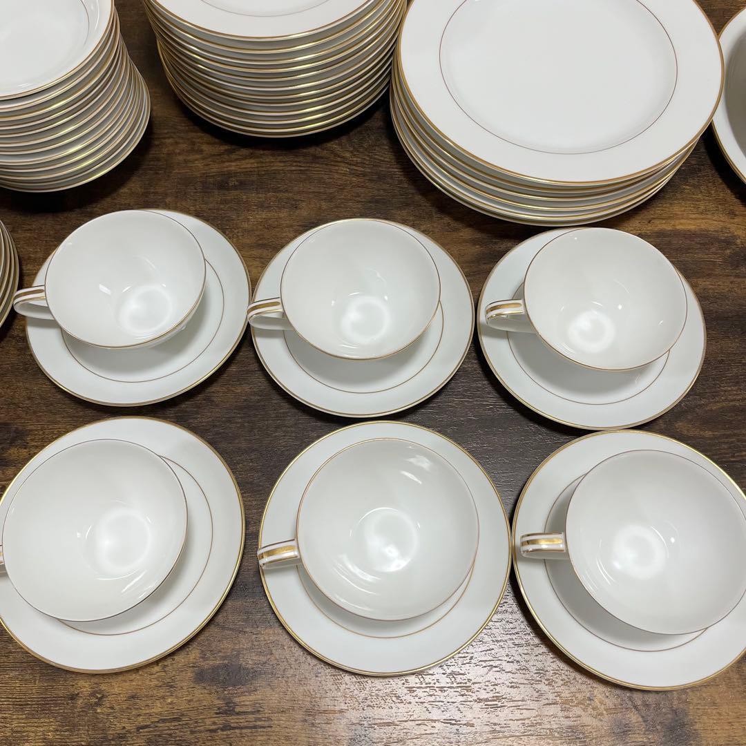 【未使用】Noritake ホワイト ゴールドライン 食器セット　48皿
