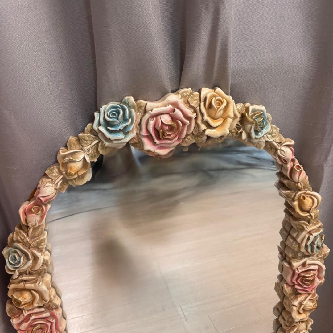 アンティーク　ロココ調　姿見　ミラー　高さ約83㎝