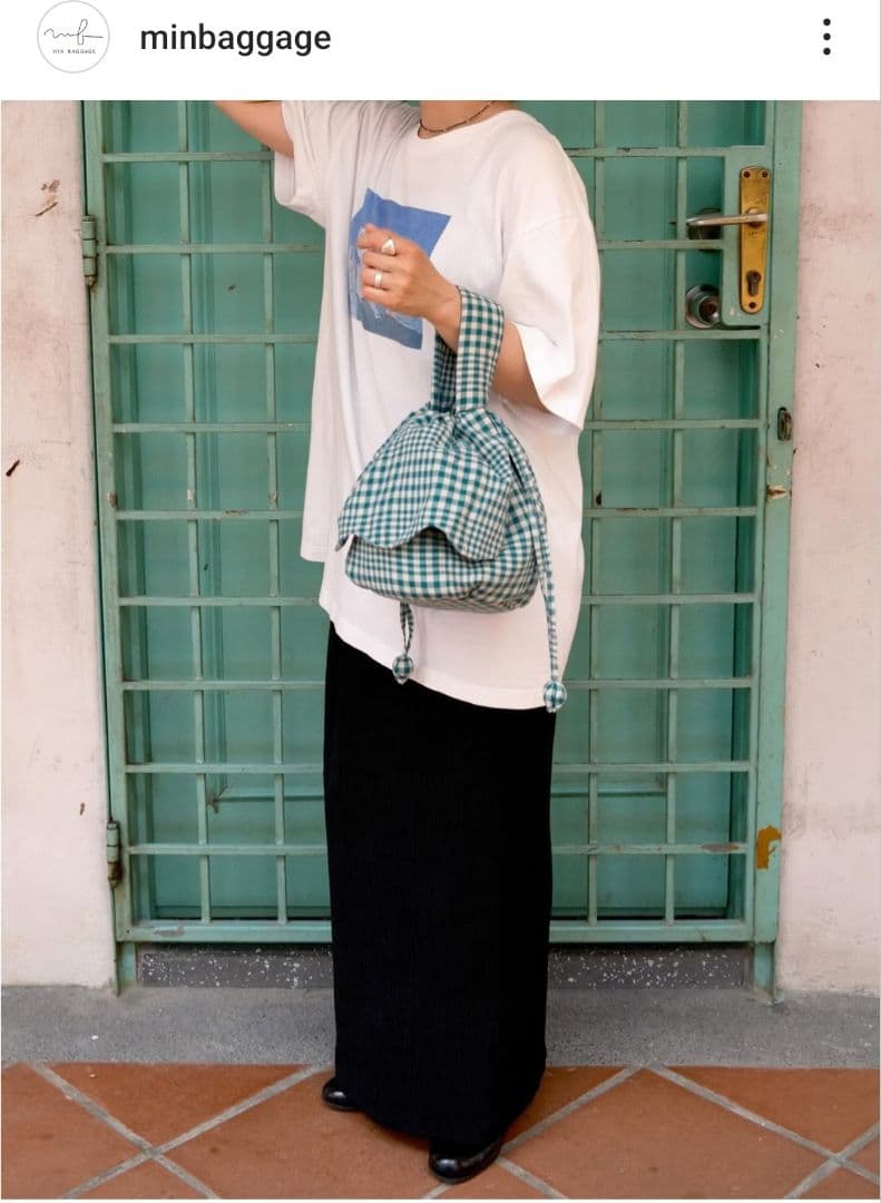 最終値下げ❗min baggage 完売ギンガムチェック柄suzuranbag