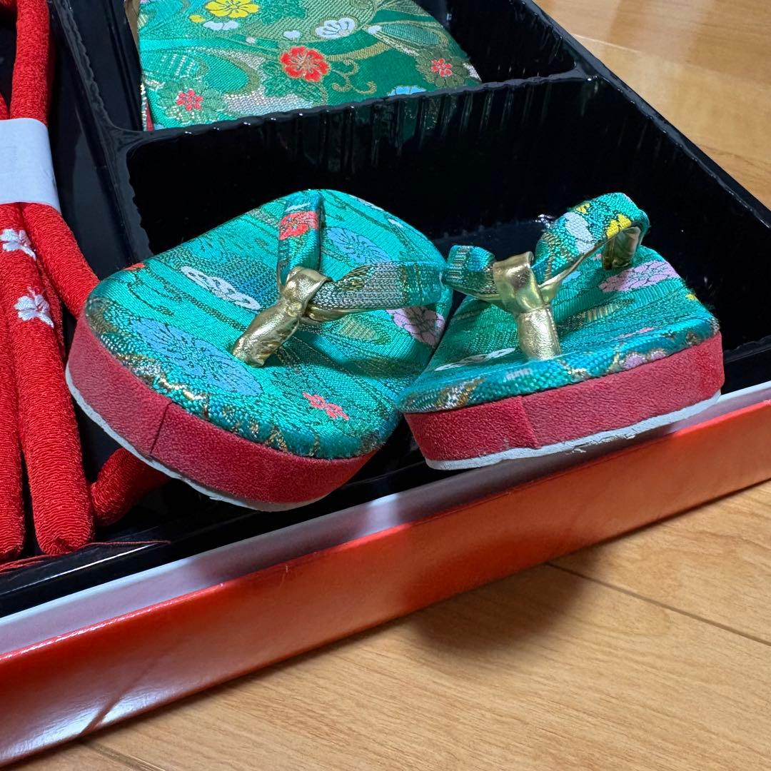 七五三　女の子　筥迫セット 祝い帯　帯揚げ　しごき