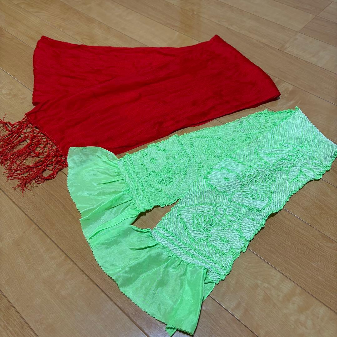 七五三　女の子　筥迫セット 祝い帯　帯揚げ　しごき