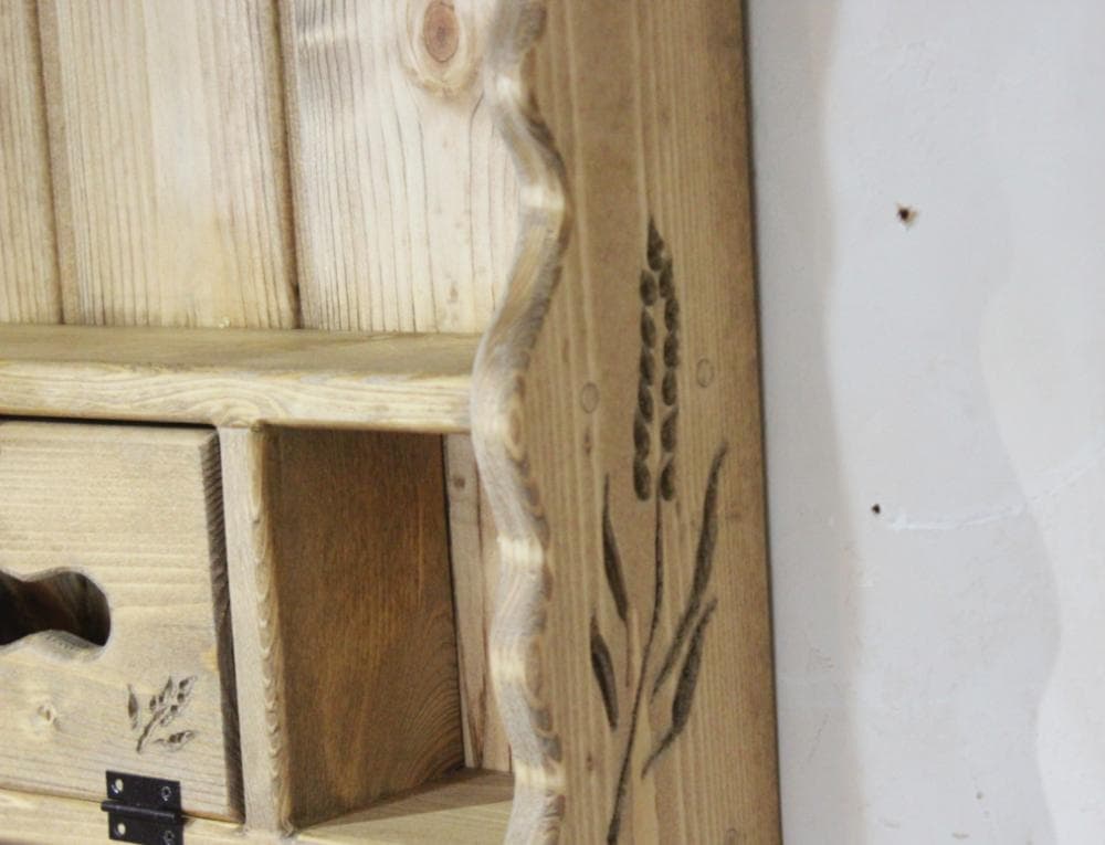 ハンドメイド　麦穂のティッシュシェルフ タオルホルダーつき