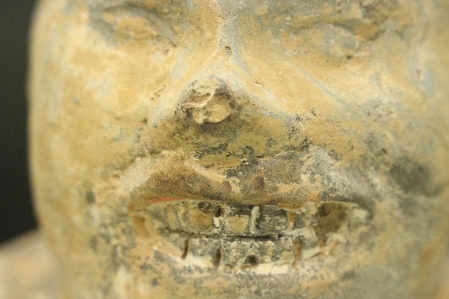 中国美術 加彩 駱駝護人物 俑 高50cm(A882)