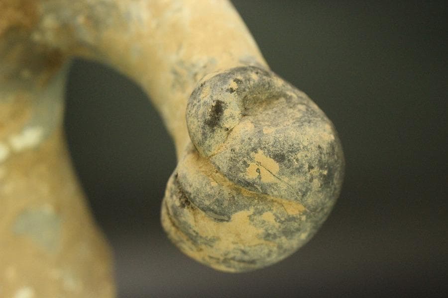 中国美術 加彩 駱駝護人物 俑 高50cm(A882)