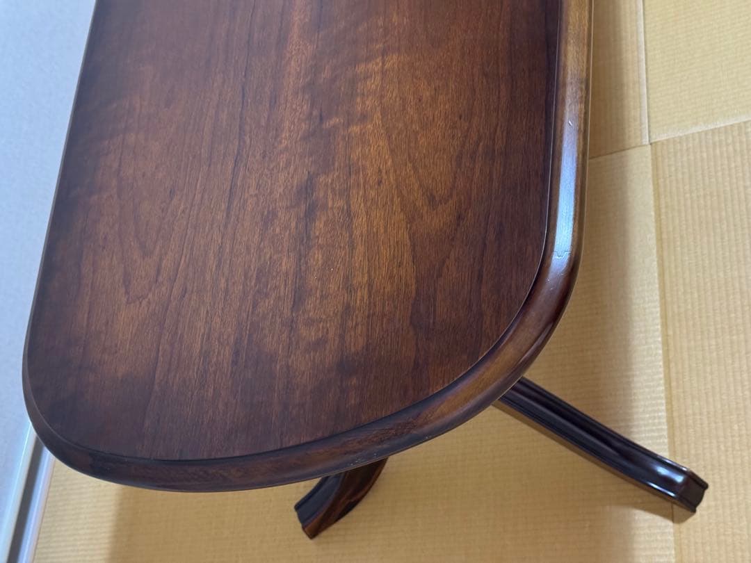 希少　美品【カリモク】コロニアル テーブル　リビングテーブル　天板ガラス付き