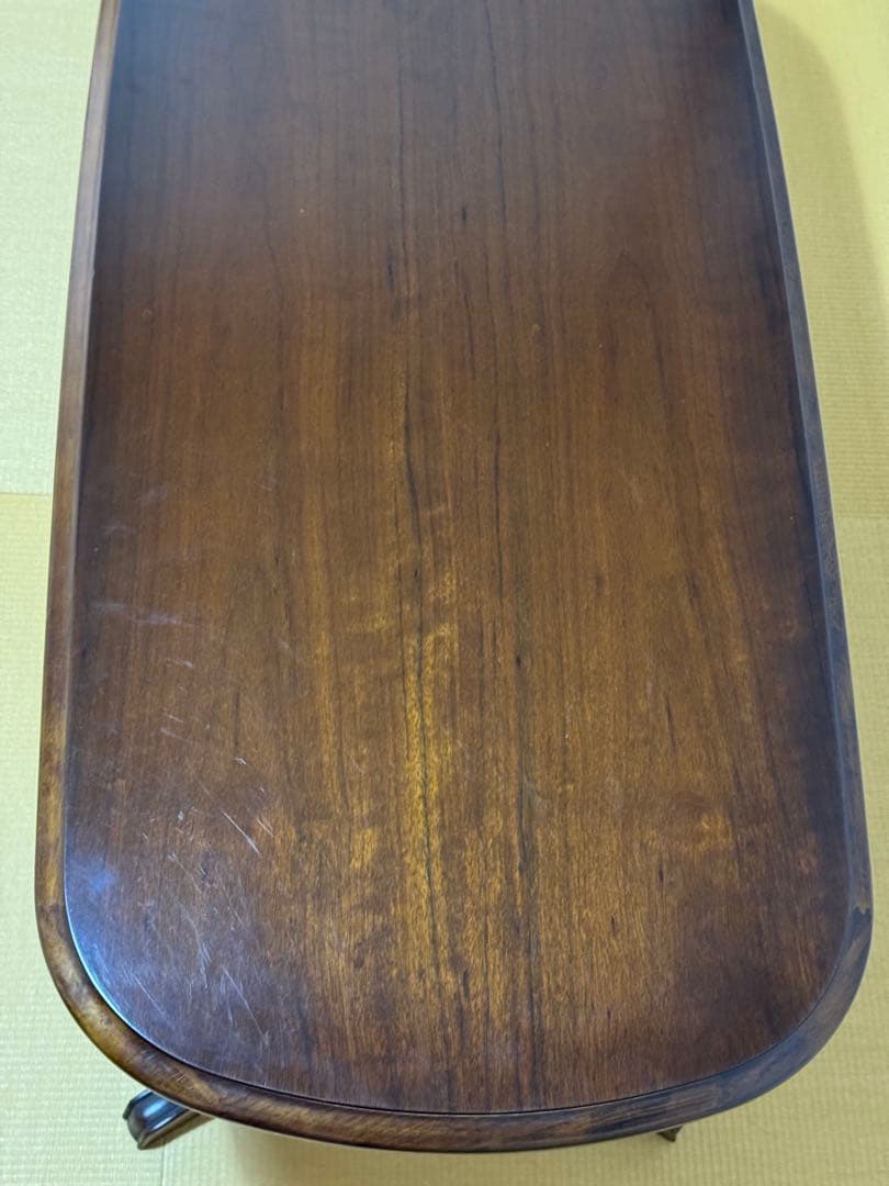 希少　美品【カリモク】コロニアル テーブル　リビングテーブル　天板ガラス付き