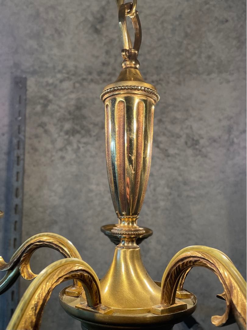 激安！5-9.フランス アンティーク シャンデリア 5灯 キャンドル ブロンズ